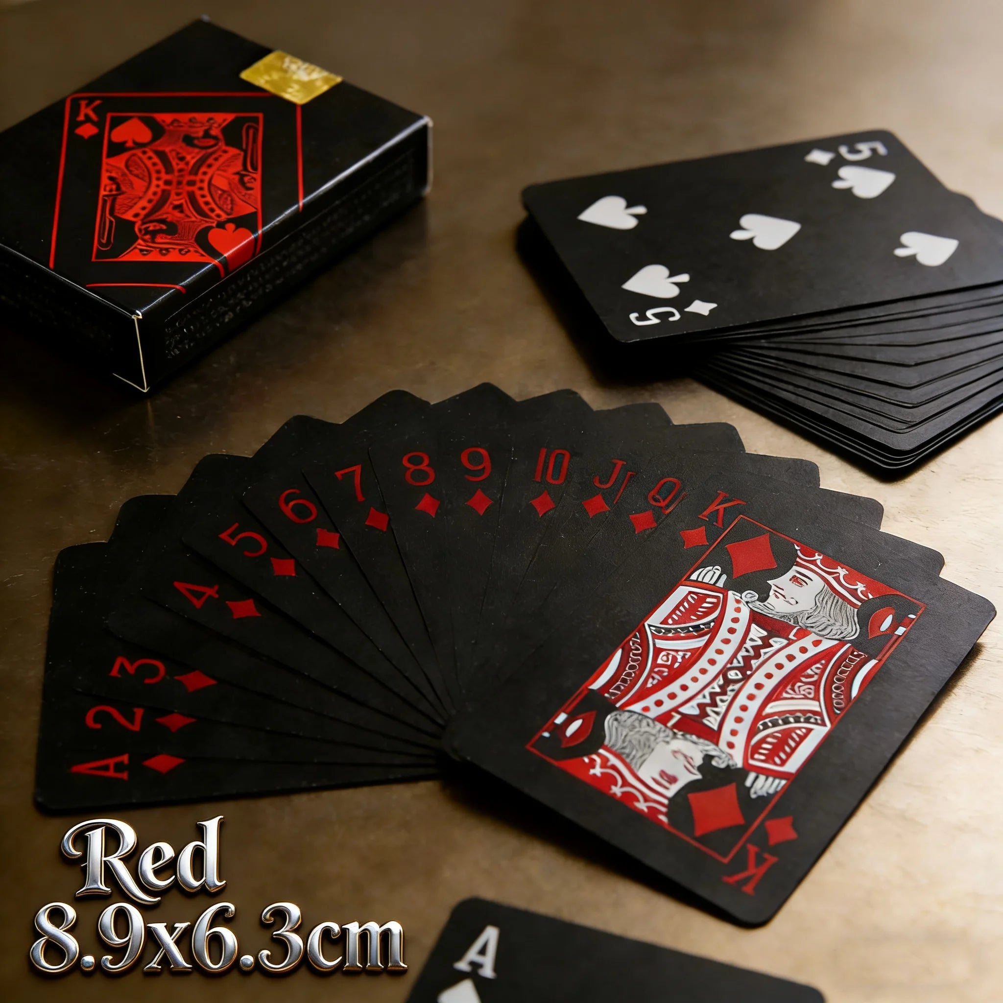 Playing Cards Game Poker Cards Board Child Kid Toy Waterproof Plastic PVC Black Blue Red Yellow Green Deck Card High-End Classy