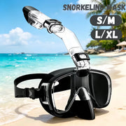 Snorkel and Diving Mask Foldable Anti-Fog Diving Mask Set with Full Dry Top System Adults Diving Goggles Diving Camera Support