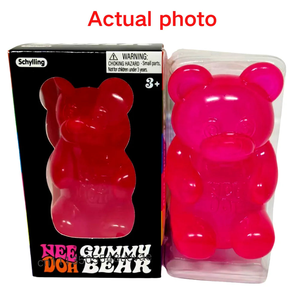 NeeDoh Gummy Bear Maltose Squeeze Squishy Fidget Toy Stress Relief for Kids Adults Blind Box