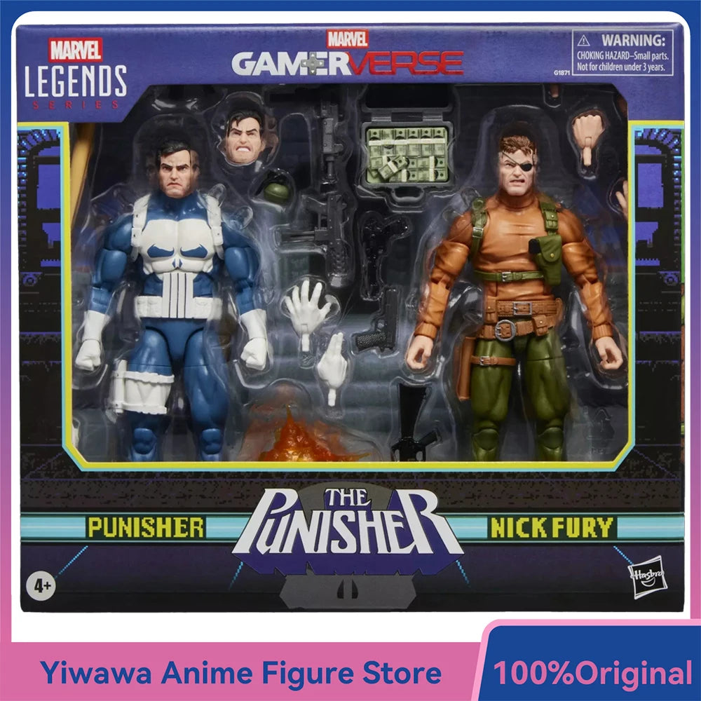In-Stock Hasbro Marvel Legends Series Gamerverse Punisher and Nick Fury 2-Pack-Set 15cm Anime Action Figure Model Ornament Toys