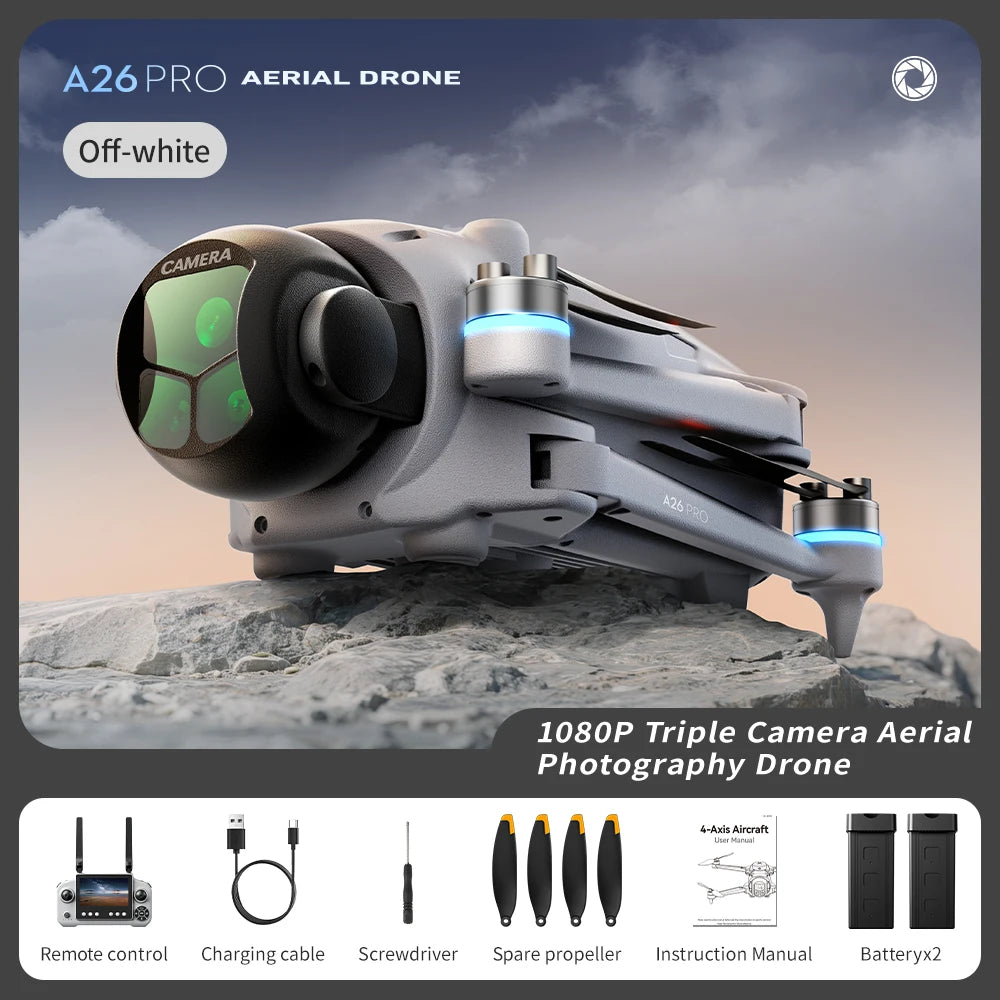Lenovo A26 Pro GPS Drone 4K HD Excellent Imaging Flagship Triple Camera FPV Brushless Obstacle Avoidance Foldable Quadcopter