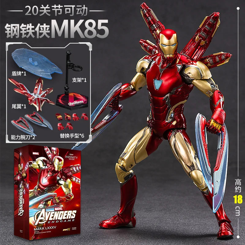 ZD Toys Iron Man MK1 MK2 MK3 MK4 MK5 MK6 MK7 MK42 MK43 MK45 MK46 War Machine Movie Action Figure 7 Inches Adult Collectible Toys