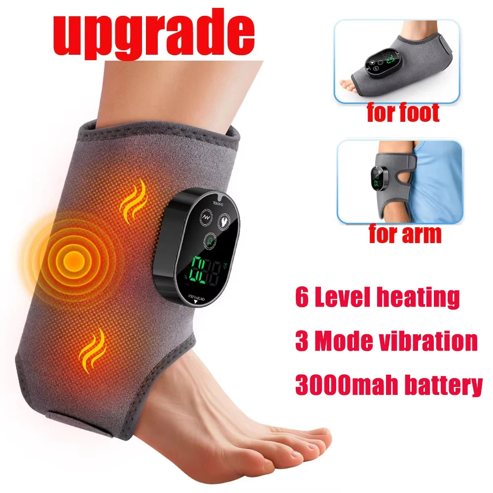 Electric Ankle Foot Massager Vibration Hot Compress Smart Air Pressure Multifunctional Brace Support Relaxation