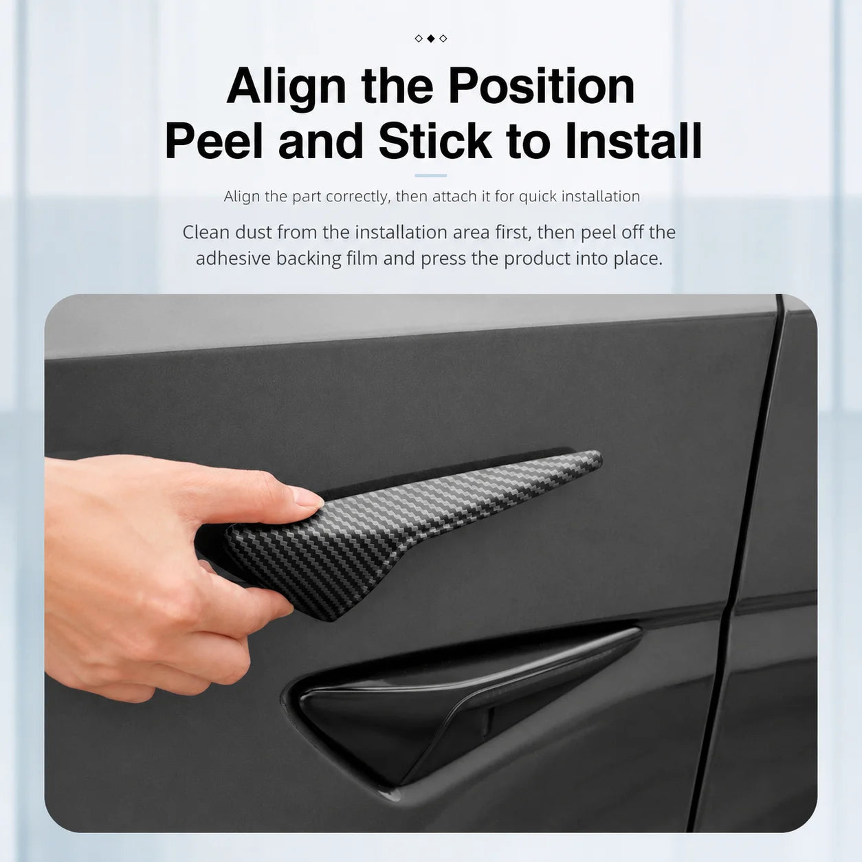For Tesla Model YL Launch 2026 Side Camera Cover Lens Protector ABS Camera Cover Black Fiber Pattern ABS Leaf Board Accessories