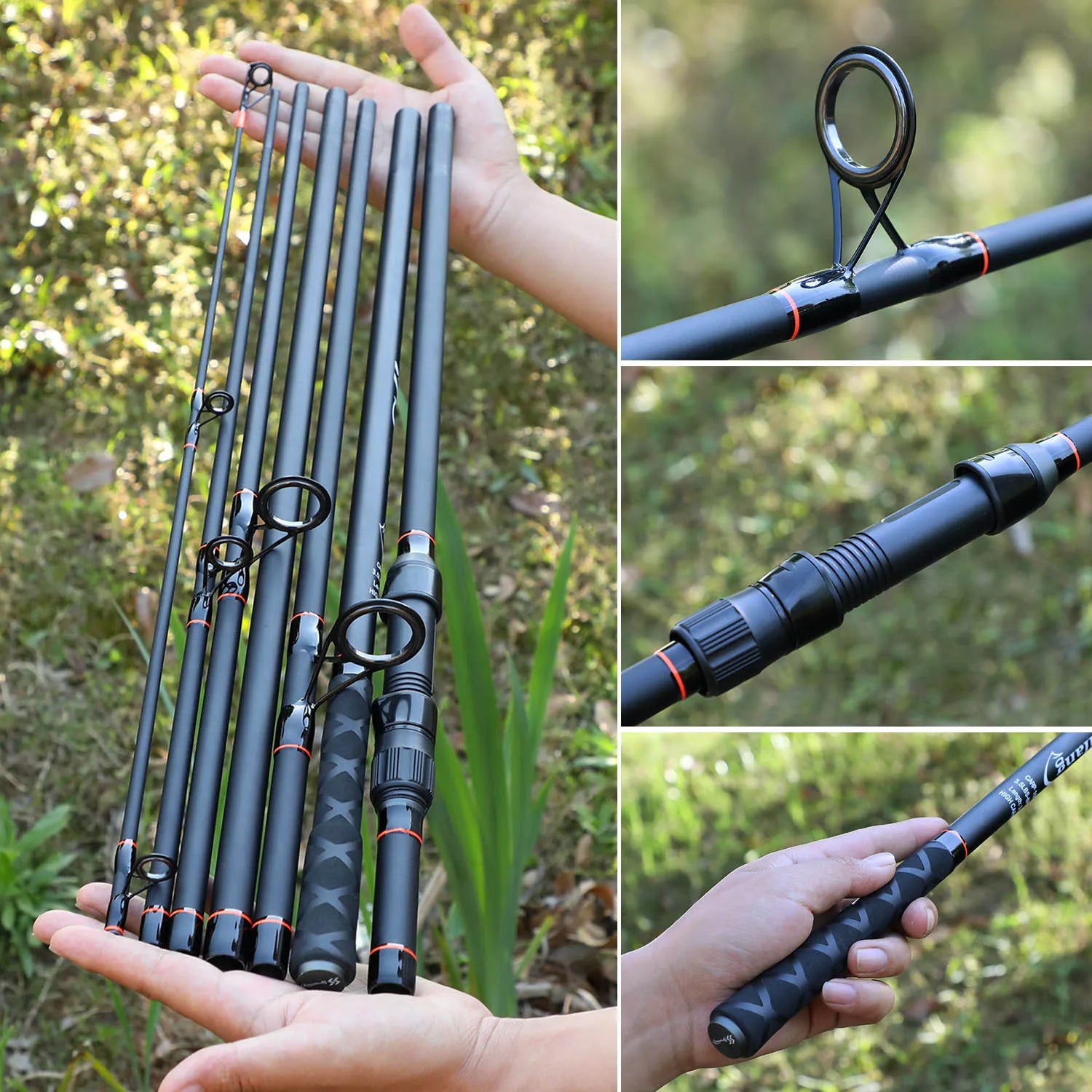 Sougayilang 3.0M/ 3.6M 6/7 Sections Carp Fishing Rod Feeder Hard Carbon Fiber Fishing Rod Travel Fishing Pole Fishing Tackle