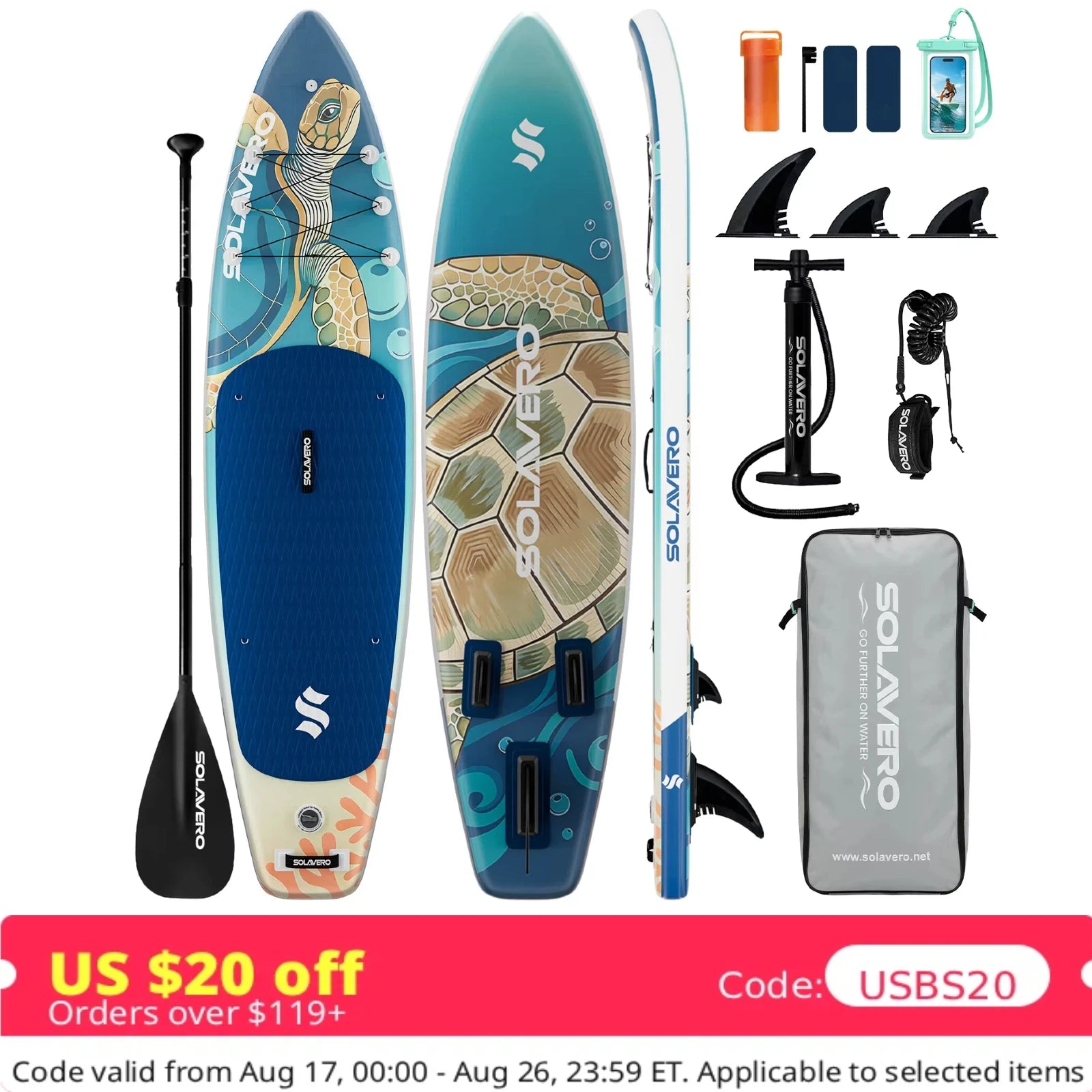 Stand Up Paddle Board, Inflatable Paddle Board with Premium Accessories, SUP Board with Non-Slip EVA Deck, Suitable for Sea Lake