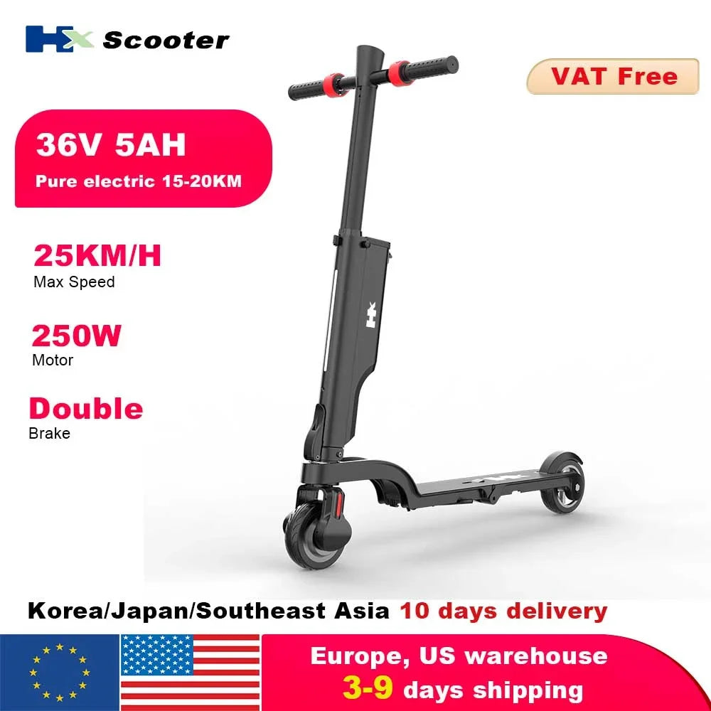 HX X6 Electric Scooter Foldable 7.5A 350W 25KM/H Electric Scooters 36V EScooters 5.5 Inch E Scooter For Adults