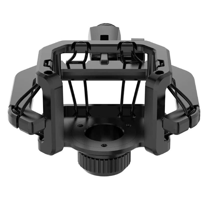 Improve your audio quality with this microphone shock mount featuring a filter and windscreen. It reduces noise and vibrations for stable, clear sound—perfect for professional recordings!