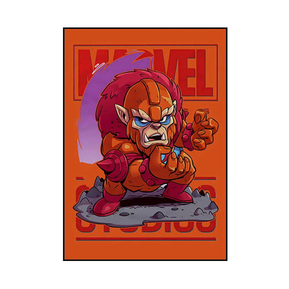 Frameless Marvel Superhero Wall Art Posters SpiderMan Iron Man Avengers Cartoon Canvas Painting Print Modern Kid Room Home Decor