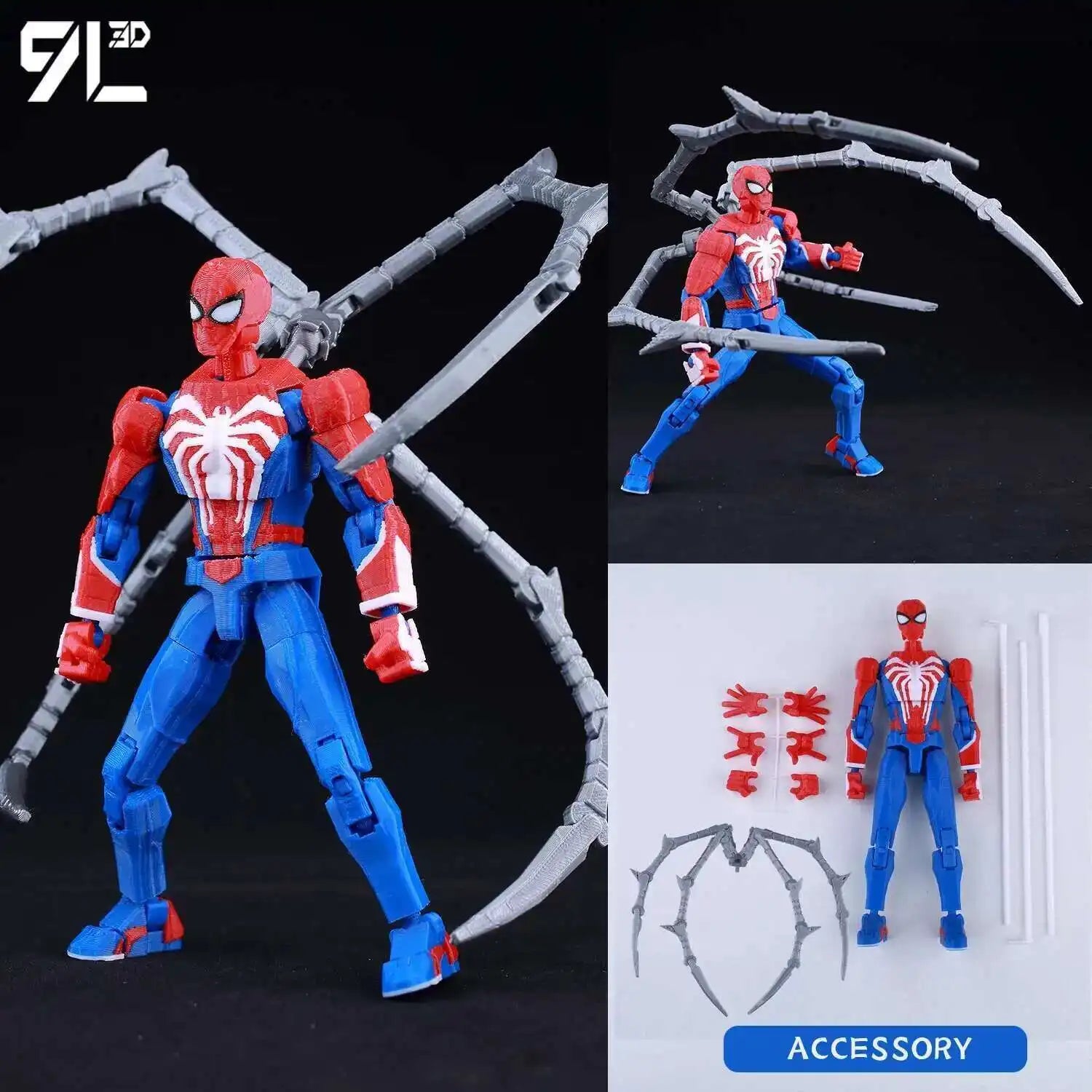 9L3D Printed Deadpool Wolverine Batman Spider-Man Venom Action Figures Dummy13 Lucky13 T13  Anime Model Toys Collectors Gifts