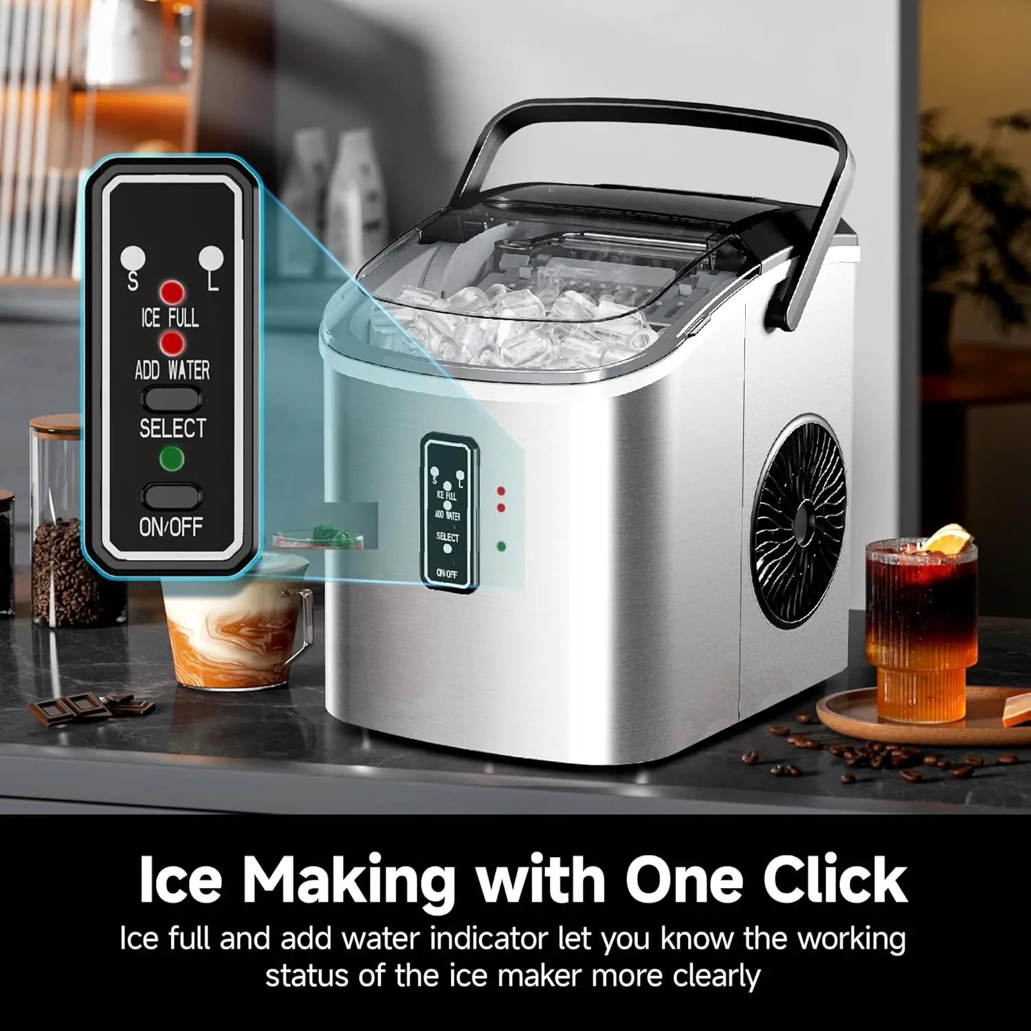 Ice Maker Countertop with Handle