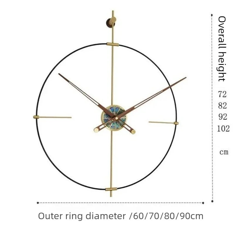 Spain Large Wall Clock Living Room Decoration Wall Clocks Nordic Silent Bedroom Aesthetic Clocks Modern Minimalist Luxury Watch