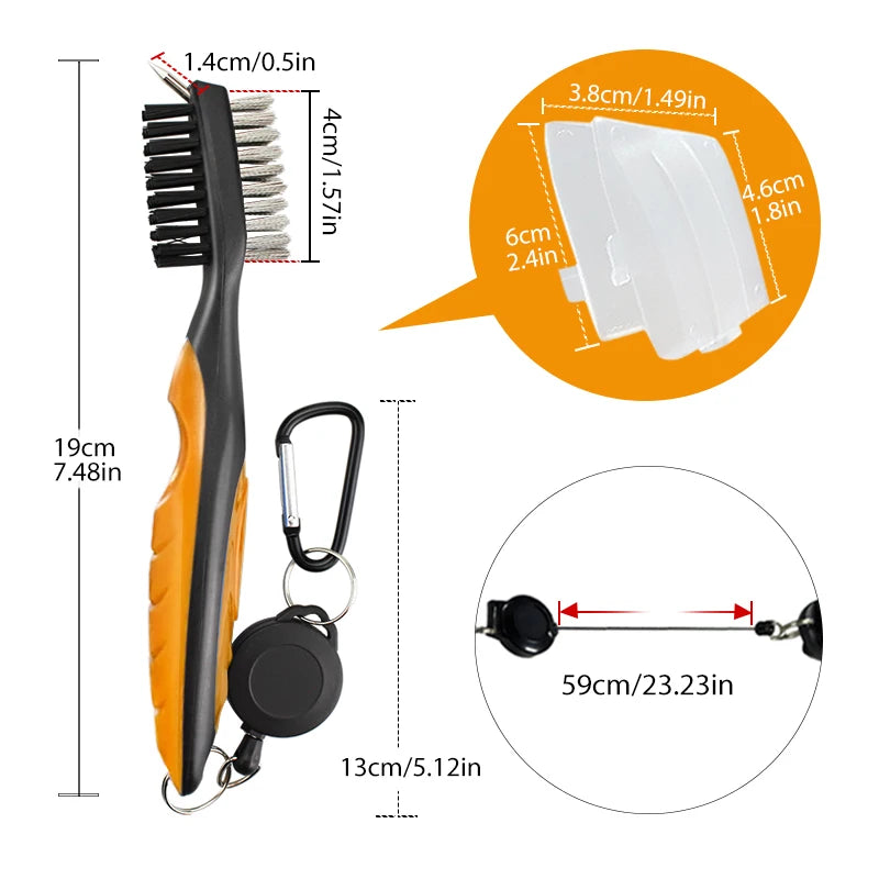 Golf Club Cleaner Golf Cleaning Brush With Carabiner Groove Sharpener Cleaner Multi Style Golf  Sports Accessories Drop Ship