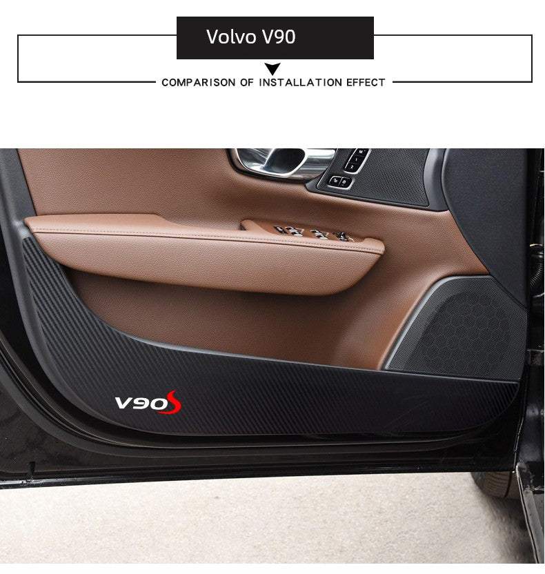 Volvo XC60 Carbon Fiber Interior Car Door Kick Protection Pad
