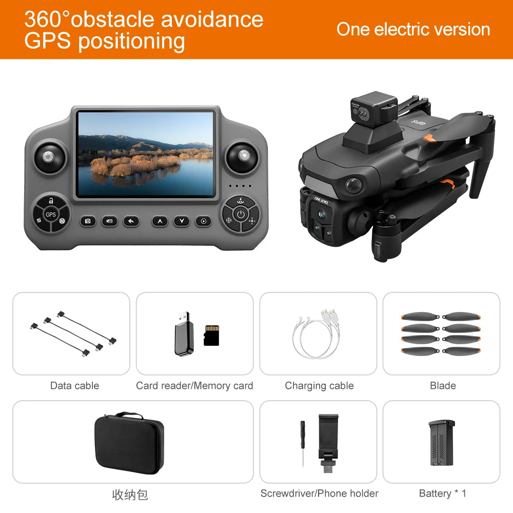 Lenovo A1R Drone GPS 8K HD 5G WIFI FPV Foldable Quadcopter Brushless Motor Laser Obstacle Avoidance Large Screen Remote Control