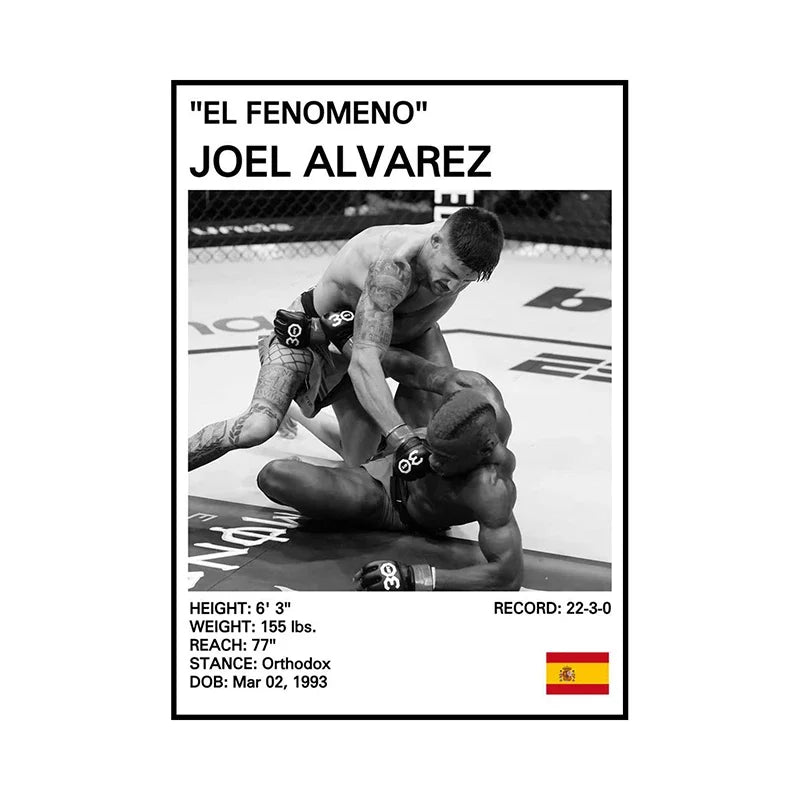 no frame Black and White Boxing Legends Canvas Poster Boxing Inspirational Canvas Painting Print Wall Art for Gym Bedroom Home