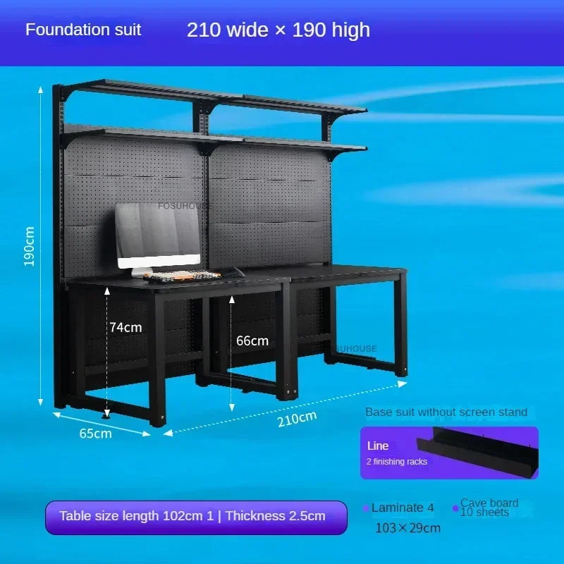 Double Gaming Desk Luxury Office Furniture Bedroom Computer Table Integrated Bookshelf Home Storage Designer Desktop Study Table