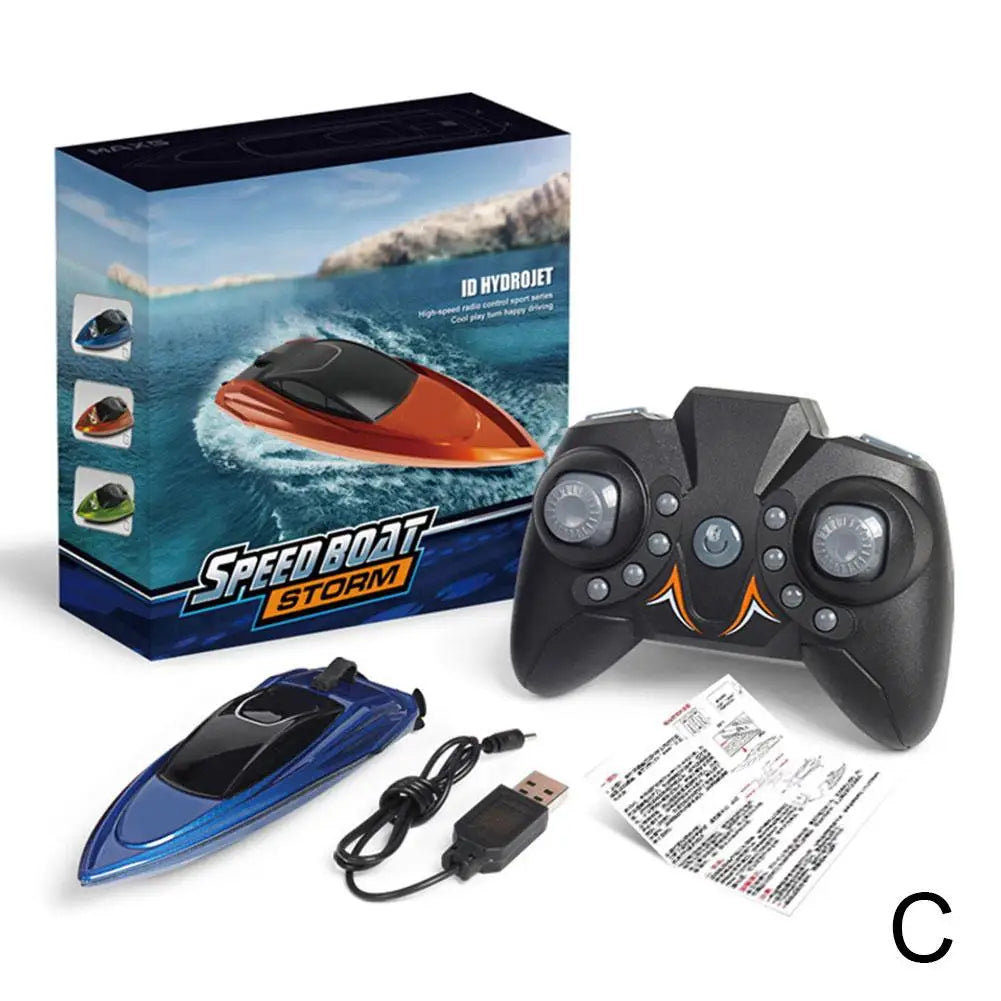 Remote Control LED Light Waterproof Electric Ship 2.4GHz High Speed Boat Mini RC Boat Children Remote Control Ship Toy Gifts