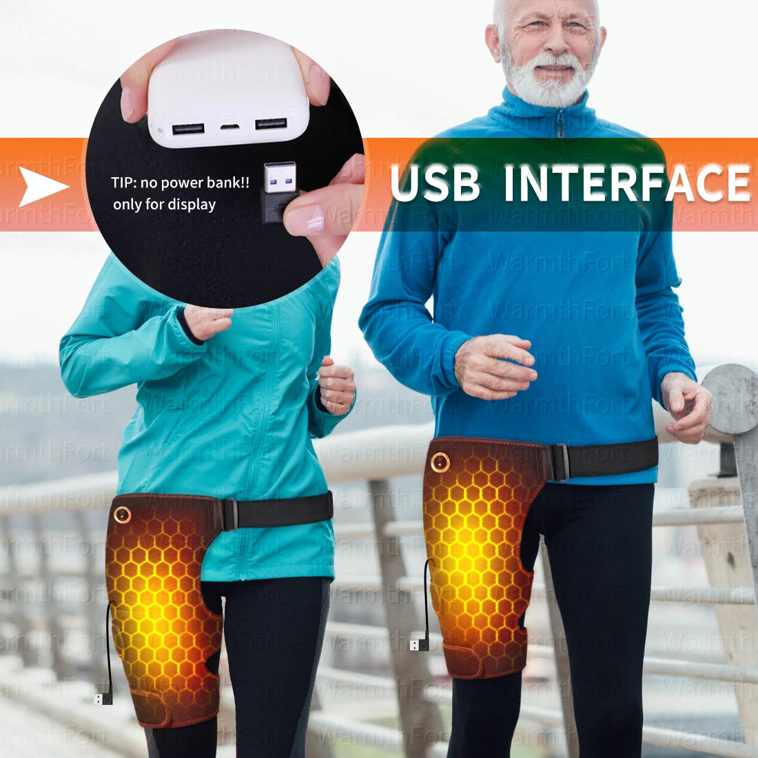 Heated Hip Support Brace Hip Heating Pad for Hip Sciatica Pain Relief with Massager Thigh Buttock Electric Heat Pad Family Gift