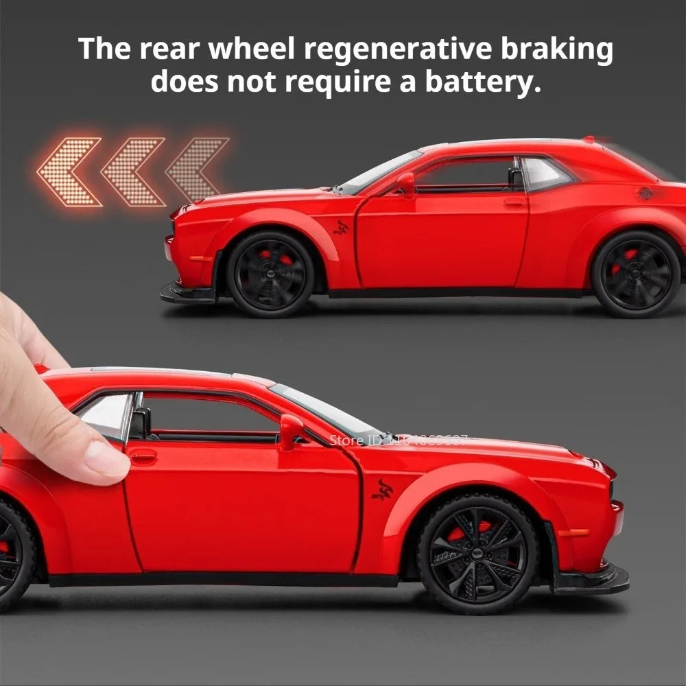1:32 Hellcat Tomahawk Model Toy Supercars Alloy Diecast Sound Light Doors Opened Pull Back Simulation Sports Car Toys for Kids