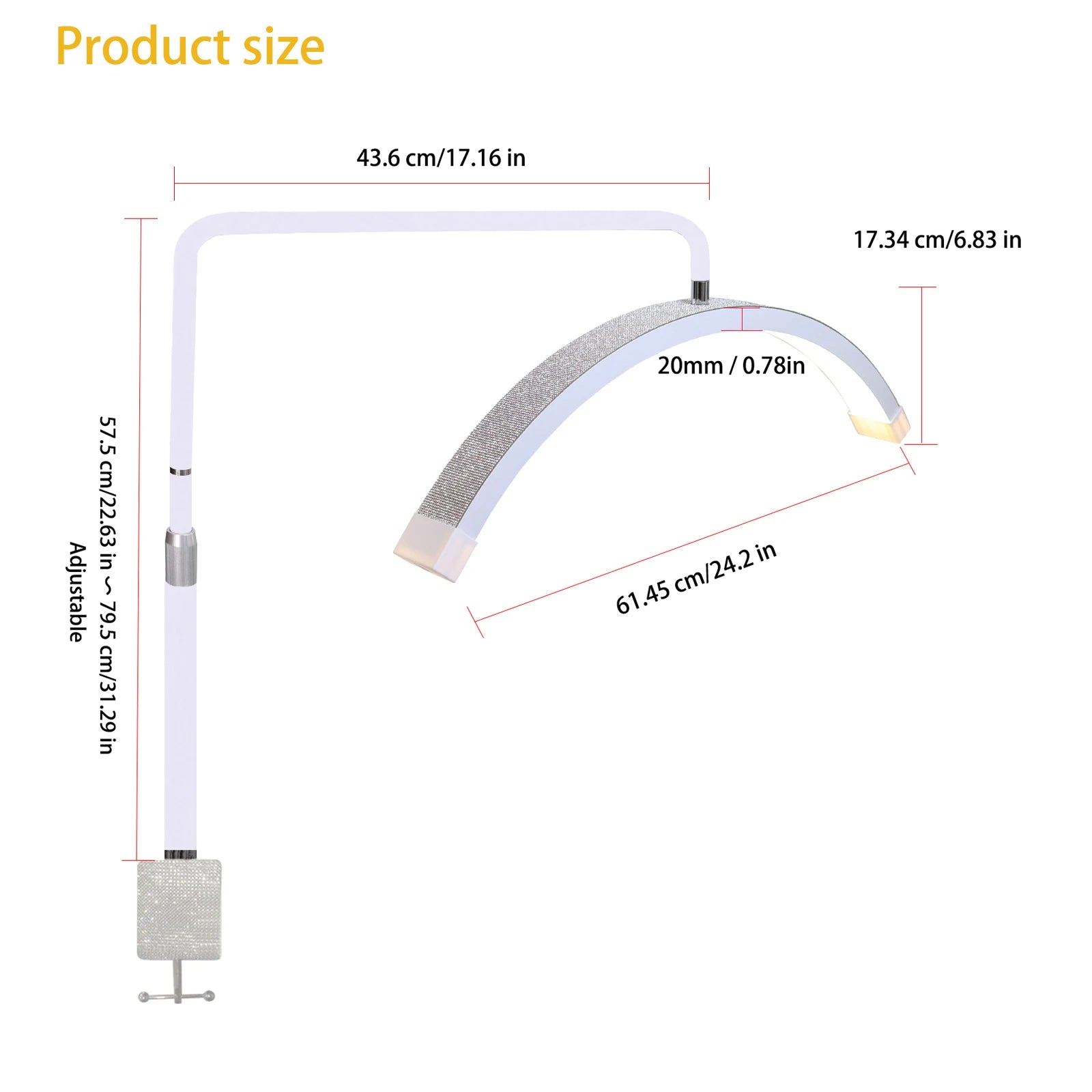 Fosoto Fashion Arc Photography Lamp LED Half-Moon Shaped Light Led Video Lash Light With For Beauty Eyelash Tattoo Makeup