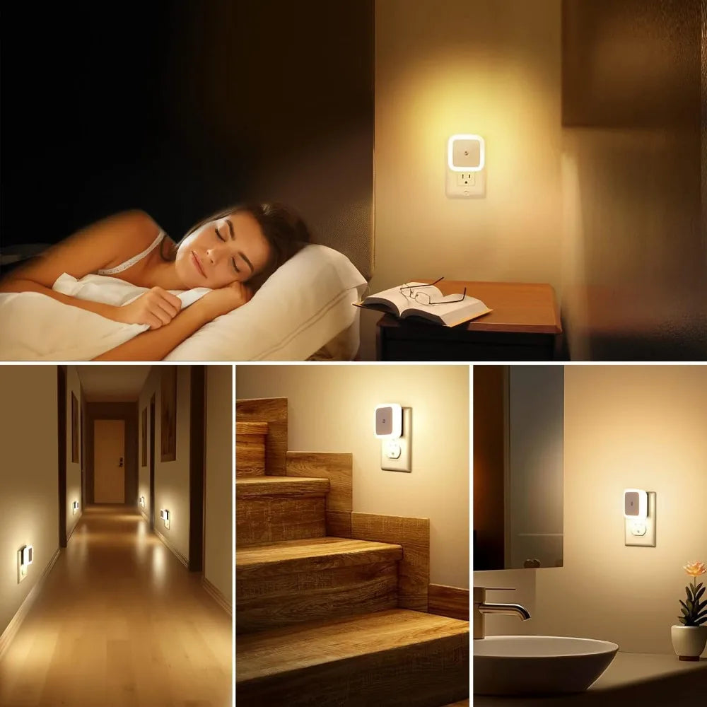 Light up your nights effortlessly with these LED night lights—plug-in design with dusk-to-dawn light sensor for automatic on/off convenience!