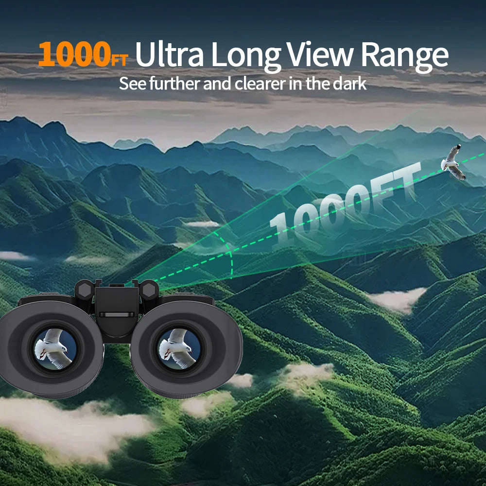 8300 4K Head-Mounted Night Vision Goggles & Binoculars for Adults – Infrared NVG with Manual Focus & 8X Digital Zoom for Hunting, Camping, and Outdoor Surveillance
