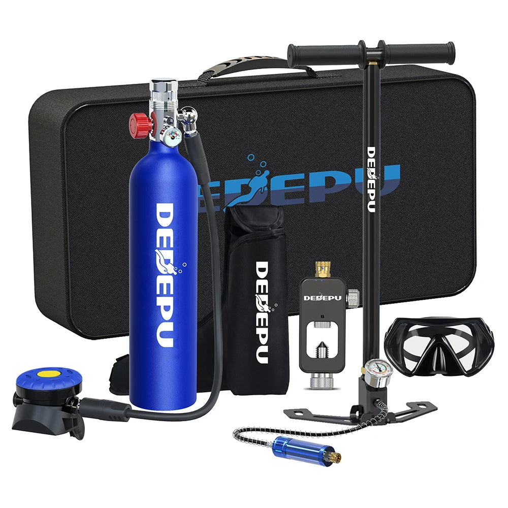 DEDEPU 1L Scuba Diving Tank Professional Diving Equipment Underwater Breathing Scuba Tank Oxygen Cylinder 15-25 Minutes