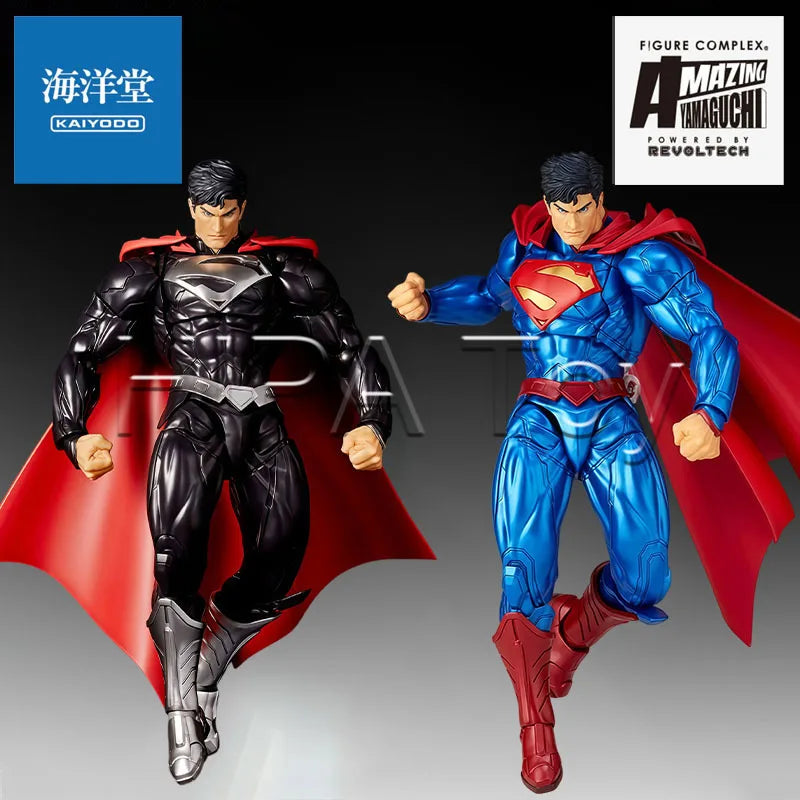 【In stock】HIPA Store Genuine Kaiyodo Amazing Yamaguchi Black Adam & Superman Highly Articulated DC Anime Action Figure Model