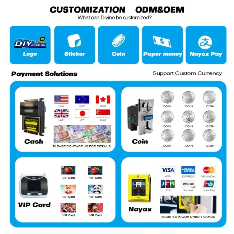 Beauty 3D Art Nail Printer Vending Machine Smart AI Nail Printer With Mulit-ple Payment Method Nails Printing Machine Customized