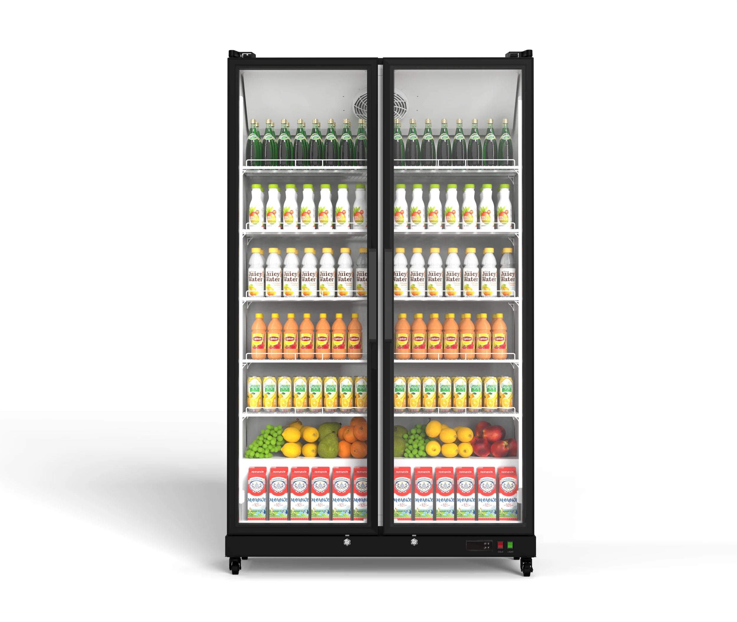 Yeego Display Beverage Refrigerator 768/1070L  27.12/37.79 Cu.ft Double-door large capacity vertical refrigerated beverage cooler For medium/large supermarkets/stores