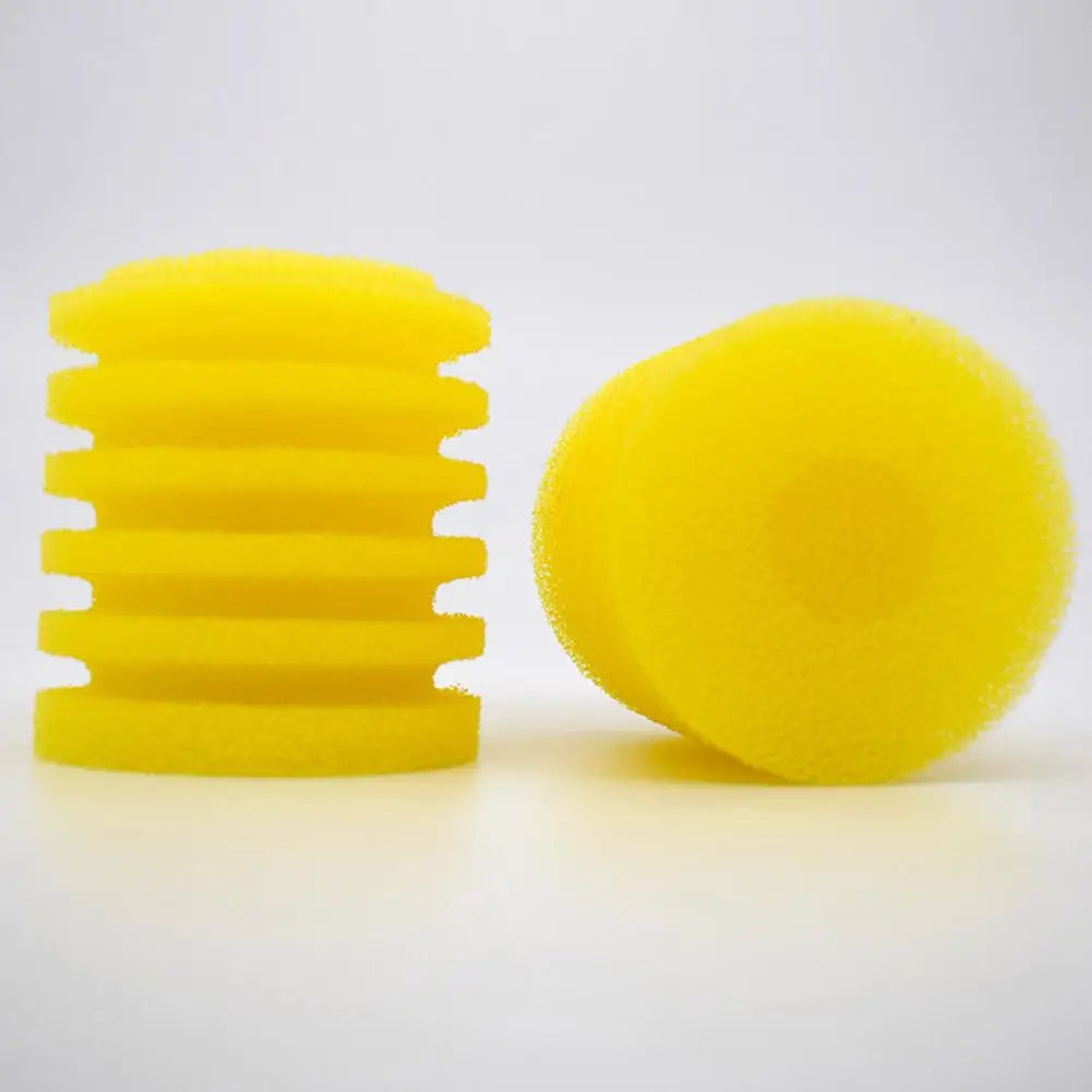 Fish Tank Sponge Universal Reusable Simple Operation Round Yellow Aquarium Filter Foam Filter Sponge Avoid Blockages