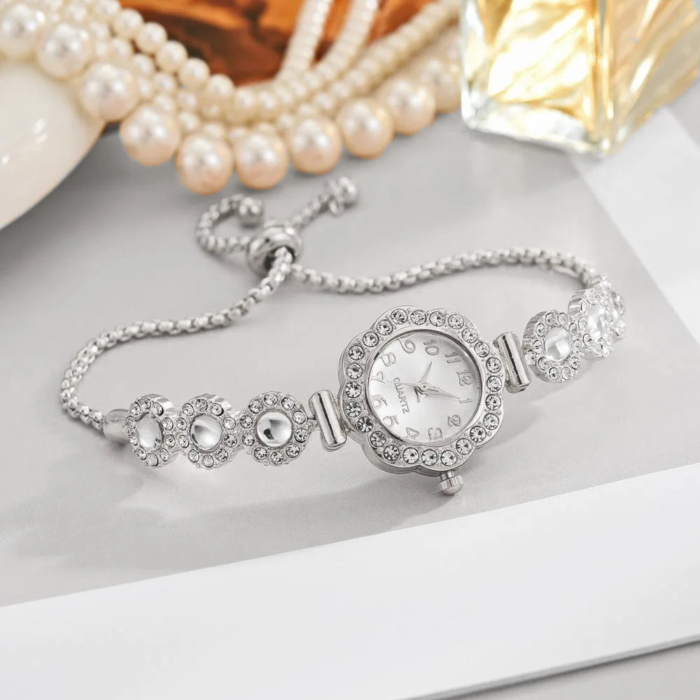 Elegant Rhinestone Women Watches Fashion Ladies Bracelet Strap Quartz Wristwatch Reloj Mujer Girls Clock Gift (Without Box)