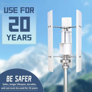 Small Windmill 12/24V 3000W Vertical Wind Turbine Generator Kit with Wind-Solar Hybrid Controller Household Free Energy