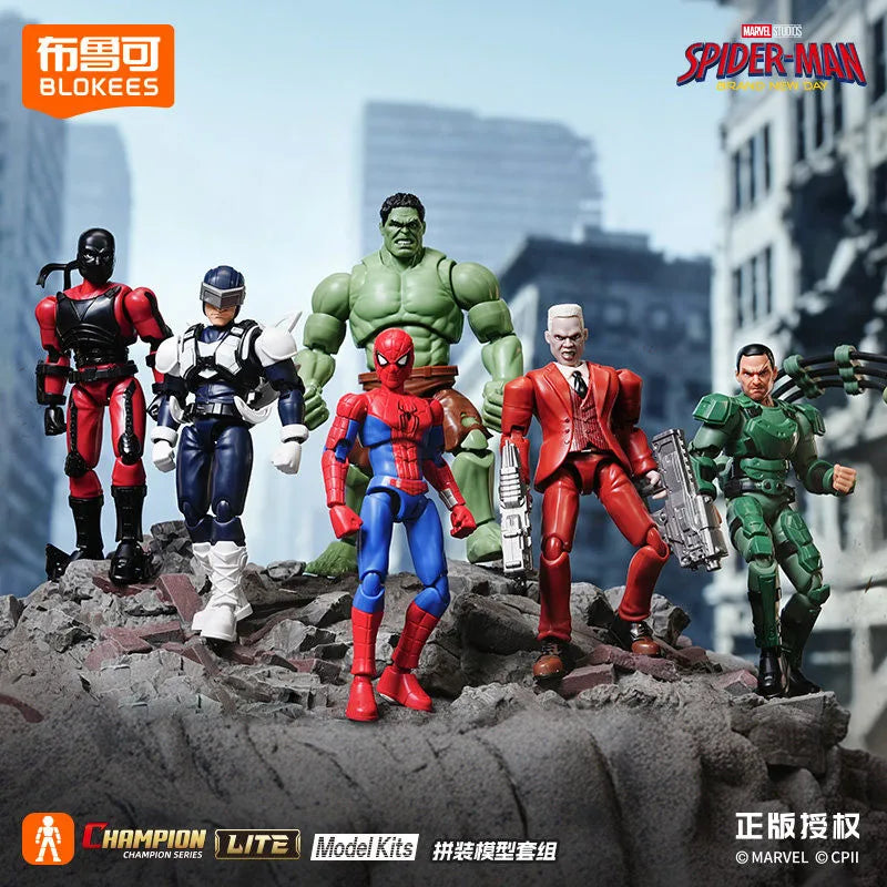 BLOKEES Spider-Man: Brand New Day‌ Gwen Stacy Venom‌ Doctor Octopus Miles Morales Hulk Anime Figure Model Blind Box Toys Gifts