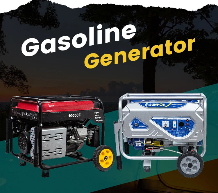 Portable 2.8/3kVA gasoline generator with recoil and electric start options.