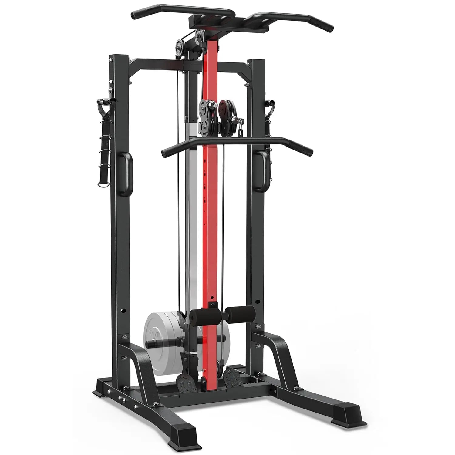 Pull Up Bar Power Tower Dip Station,Cable Machine-Integrated 450LBS Multi-Function Adjustable Height Fitness, Customized