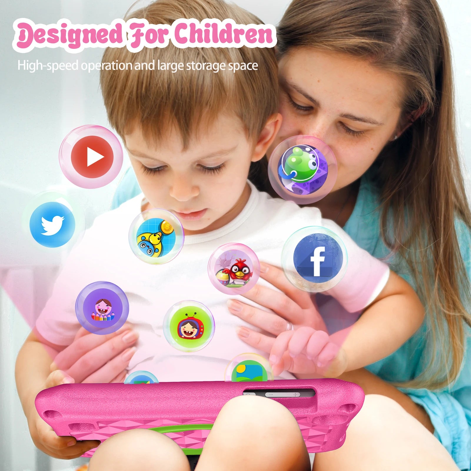 Keep your little ones entertained and safe with this 7-inch kids tablet—featuring WiFi, dual cameras, and a child safety mode perfect for toddlers!