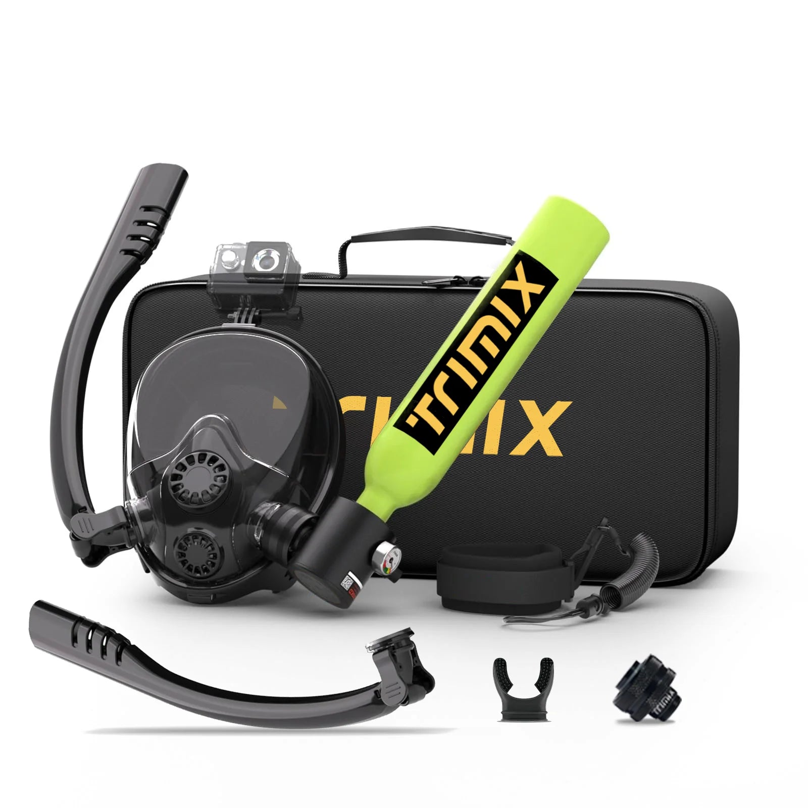 TRIMIX Mini Scuba Lung Tank 0.5L With Snorkeling Mask Support Up to 10 Minutes Underwater Breathe 5 Meter Depth