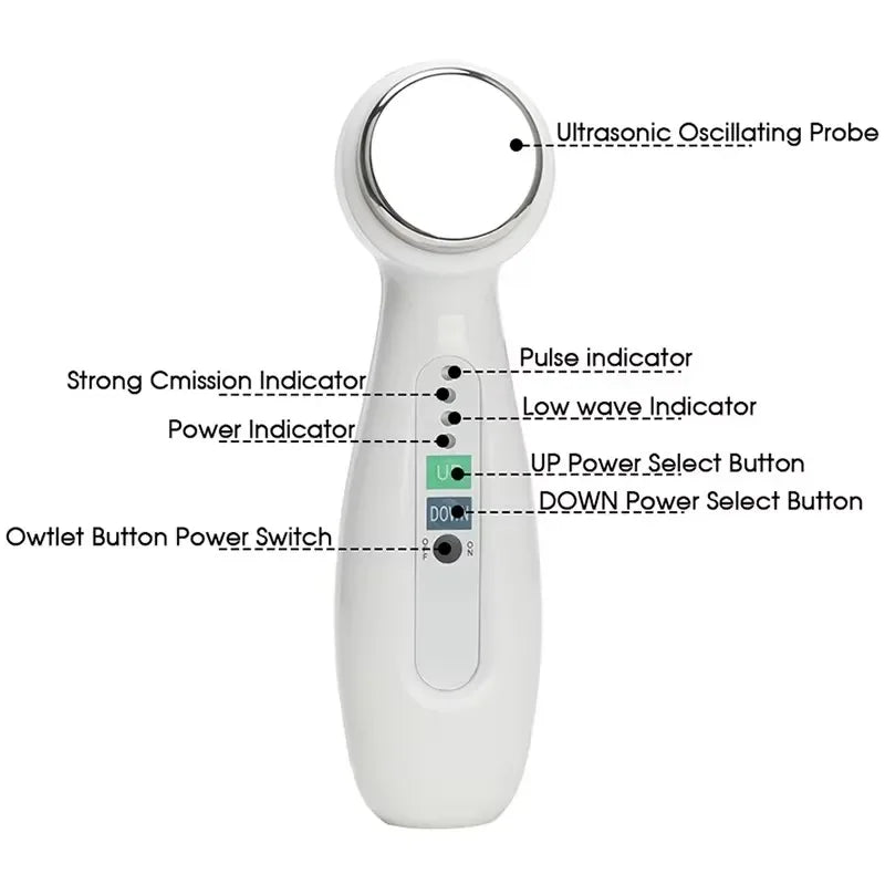 1Mhz 3Mhz Electric Ultrasonic Face Cleanser Massager 7 Colors Photon Sonic Lifting Facial Skin Care Anti Aging Wrinkle Removal