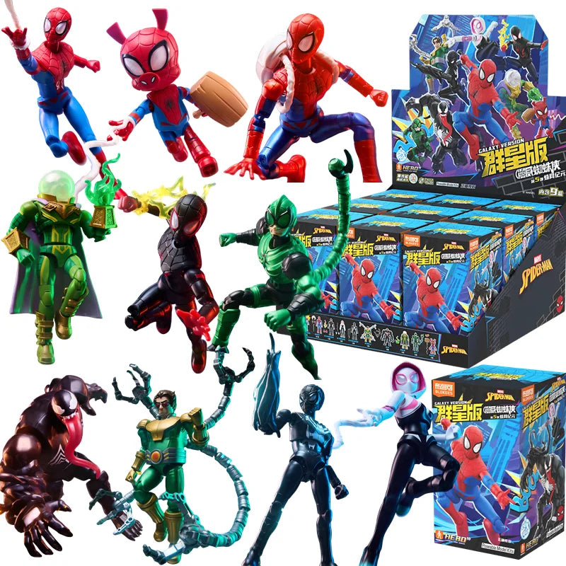 BLOKEES Spider-Man: Brand New Day‌ Gwen Stacy Venom‌ Doctor Octopus Miles Morales Hulk Anime Figure Model Blind Box Toys Gifts