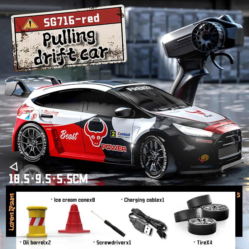 RC Racing Car 70km/H High Speed Drif Sports Car 2.4g 4wd Brushless Speed Champion with LED Lights Remote Controlled Cars for Kid