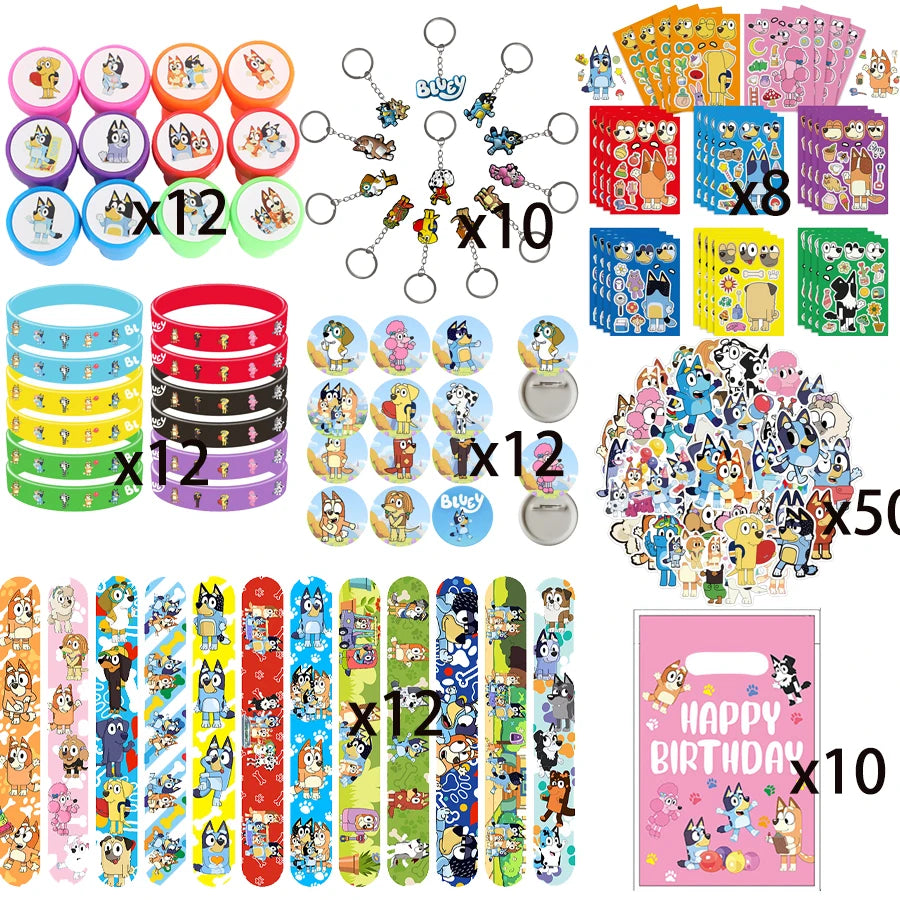 Blue dog Birthday Party Supplies Goodie Bag Stuffers Fillers Tableware Plates Cups Napkins Tablecloth Party Favor Decorations