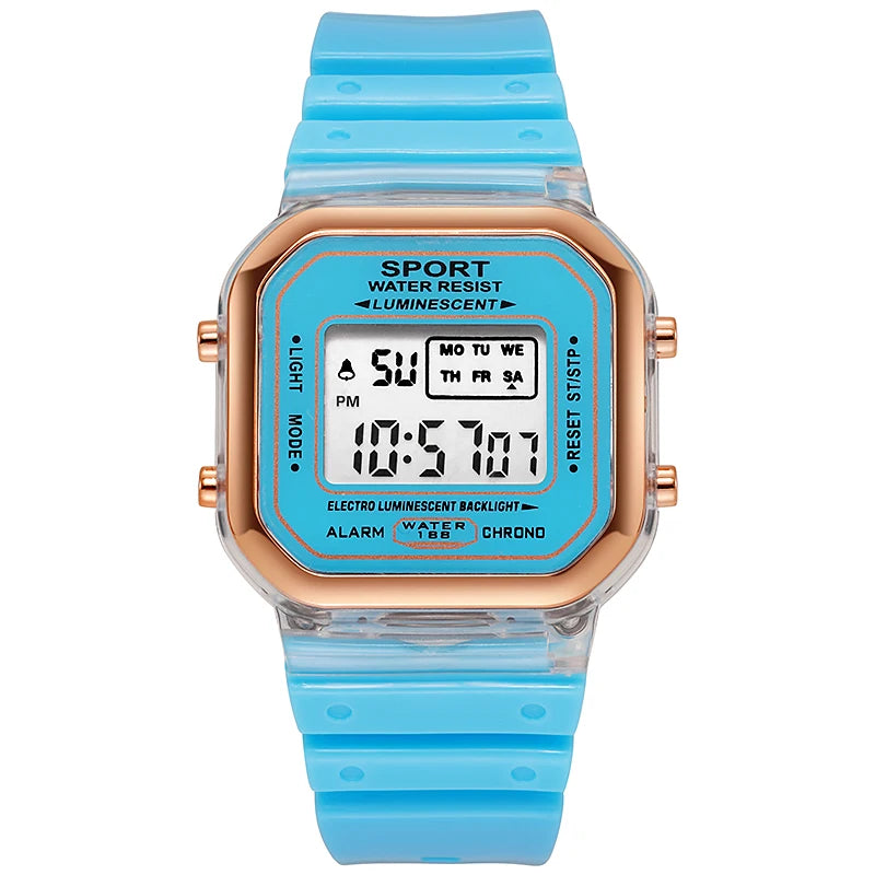 New Children's LED Digital Watch Student Multi functional Outdoor Sports Watch Minimalist Men's and Women's Electronic Watch