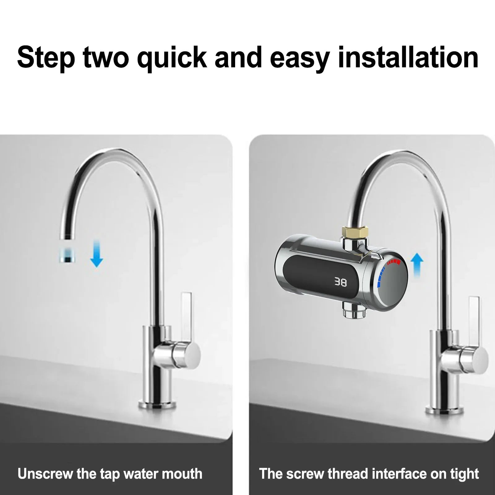Experience instant hot water with this efficient water tap featuring an instantaneous heater and LED temperature display—saving energy while keeping you comfortable!