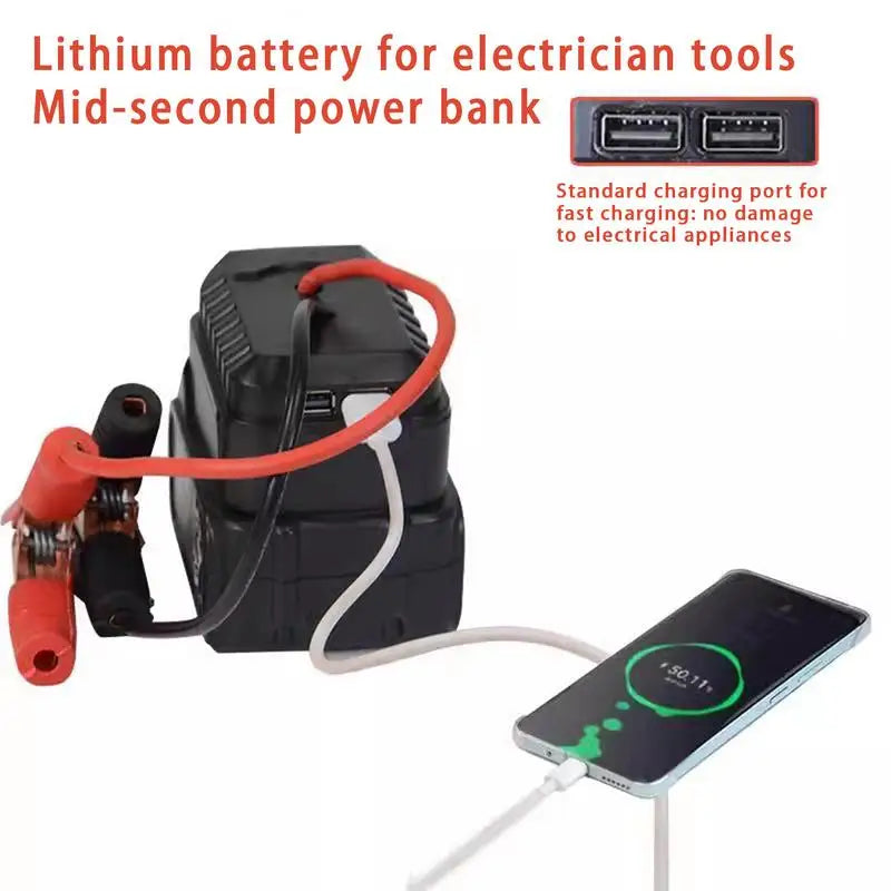 Jump-start your car effortlessly with this quick-charging lithium battery jump starter—featuring double USB ports for charging your devices on the go!