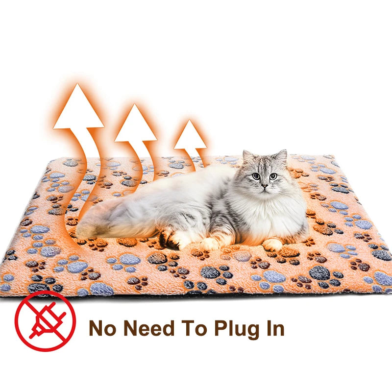 Pets Thermal Pad; Washable Self-Heating Cushion; Body Heat Reflective Warm Mat for Cats and Dogs