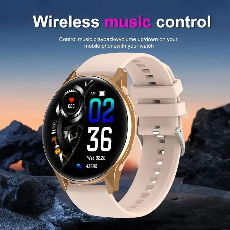 Track your sleep and stay connected in style with this round-display smartwatch for men and women, compatible with iOS and Android!