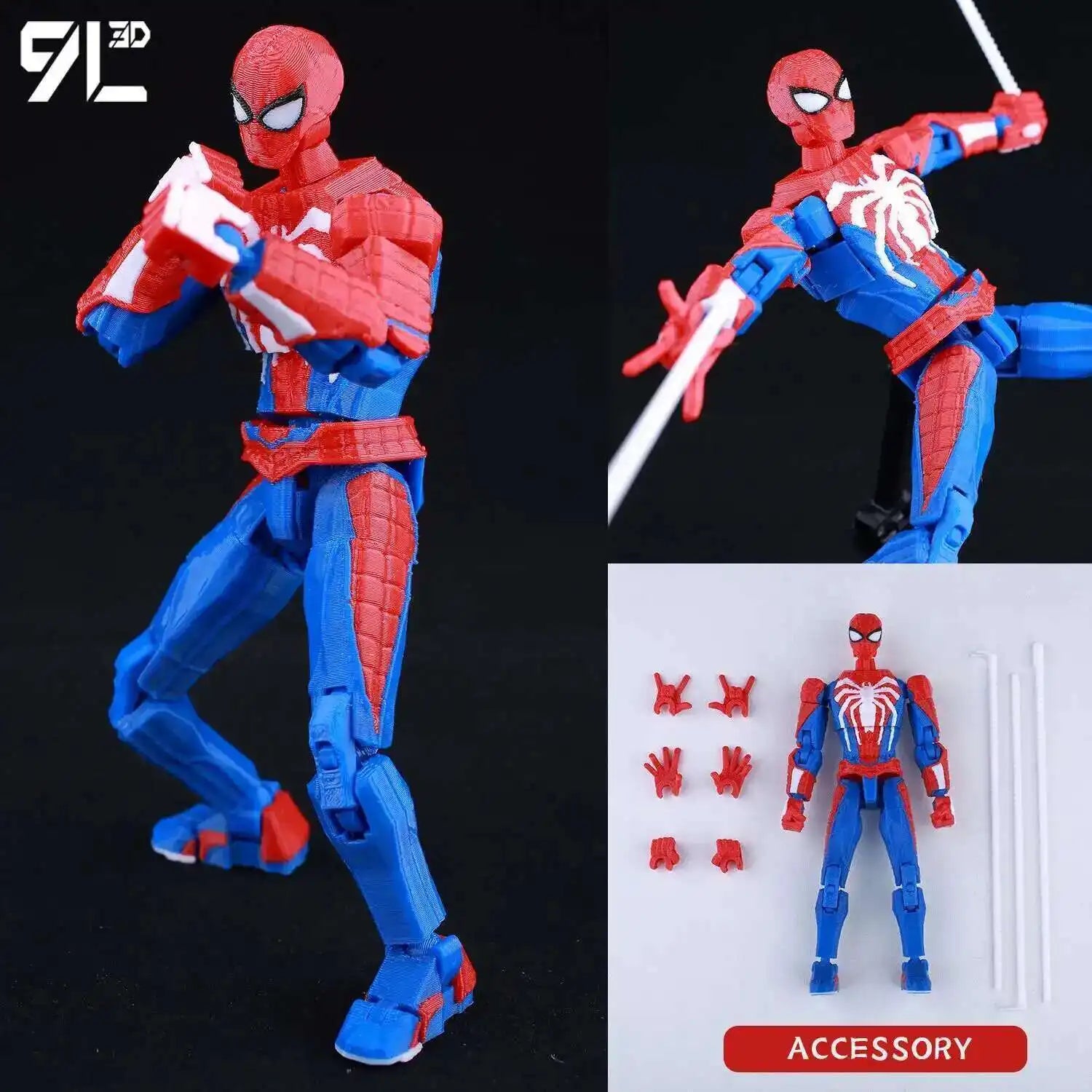 9L3D Printed Deadpool Wolverine Batman Spider-Man Venom Action Figures Dummy13 Lucky13 T13  Anime Model Toys Collectors Gifts