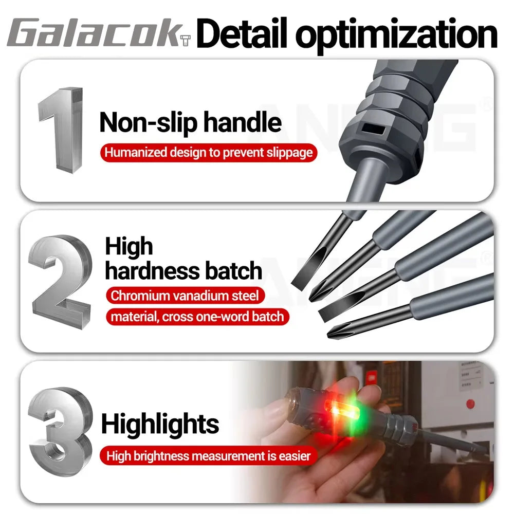 Quickly and safely test electrical circuits with this multifunctional electrician test screwdriver—AC non-contact induction pen for accurate voltage detection!